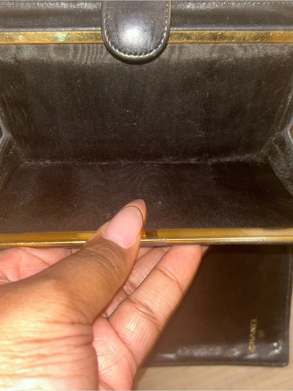 CHANEL Black Lambskin Leather Long Wallet